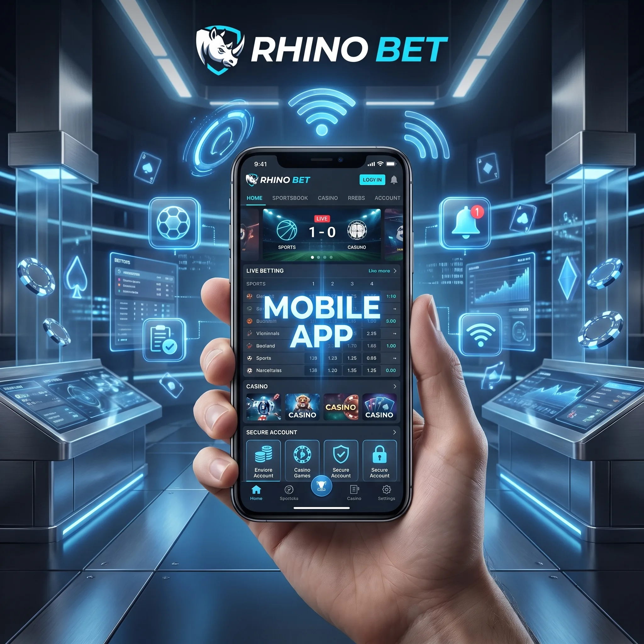 Rhino Bet mobile casino and betting app
